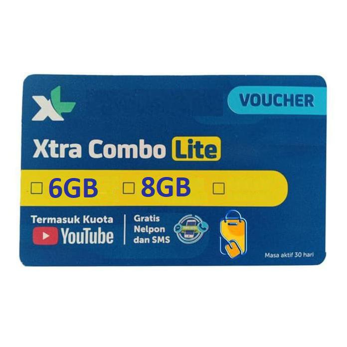 Best Seller XL 6GB Voucher Xtra Combo Lite Hybrid total 8GB data internet Murah