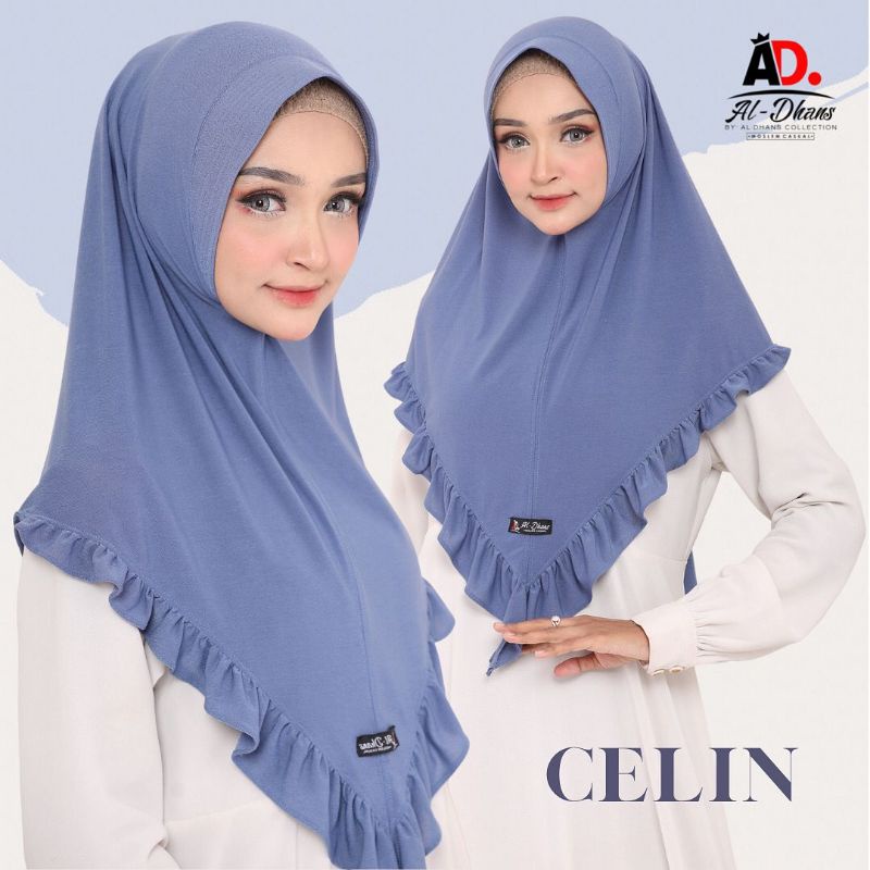 (Original Aldhans) CELIN•• Hijab instan••bergo polos