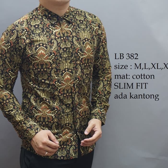 Promo Batik pria  kemeja slimfit pria baju batik lengan panjang keren Berkualitas