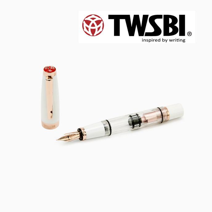 

TWSBI Diamond Mini White RG V2 Fountain Pen - Extra Fine ---Terbaru---