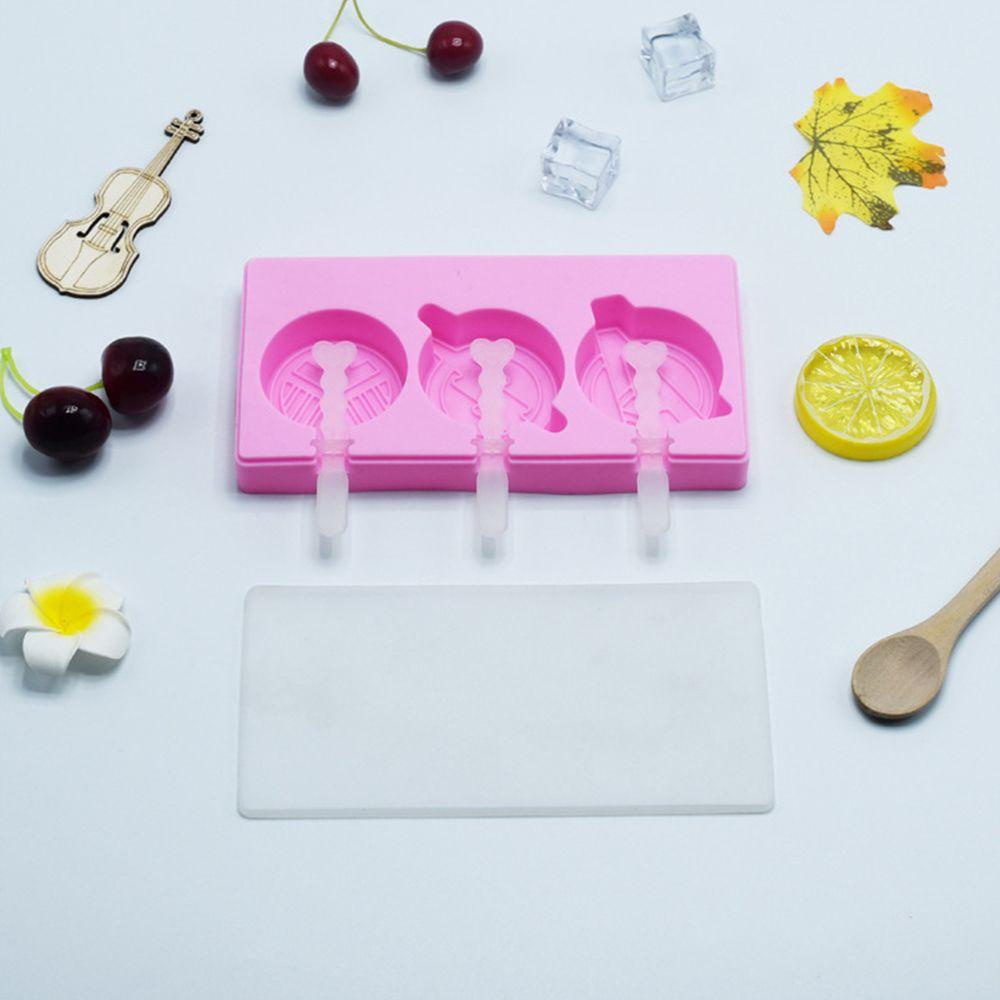 SOLIGHTER Silicone Ice Cream Mould with Cover Cartoon Ice Pop Maker Dessert Mold