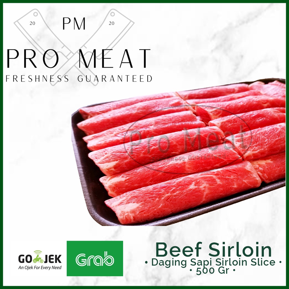 

Sirloin beef slice Import Daging Bifuyaki Yakiniku Shabu Sukiyaki 500g