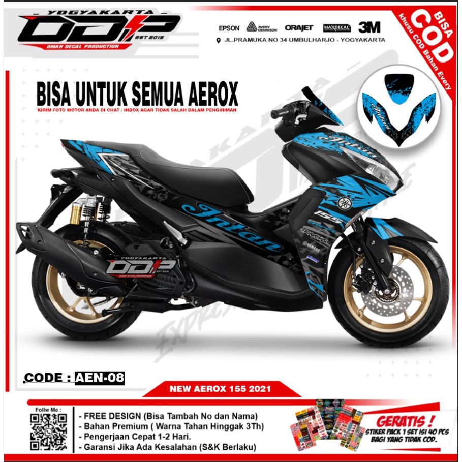 ⭐⭐⭐⭐⭐ decal YAMAHA AEROX NEW 2021 full body dekal sticker striping TERBARU stiker motor motif KEREN 