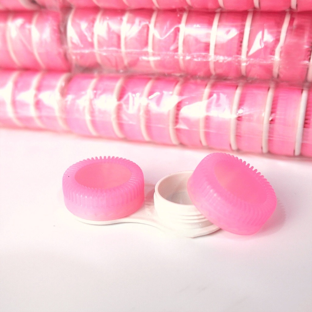 tempat softlens polos silicon mini bulat simple keren biasa pink premium lucu estetik aesthetic anti bocor anti tumpah