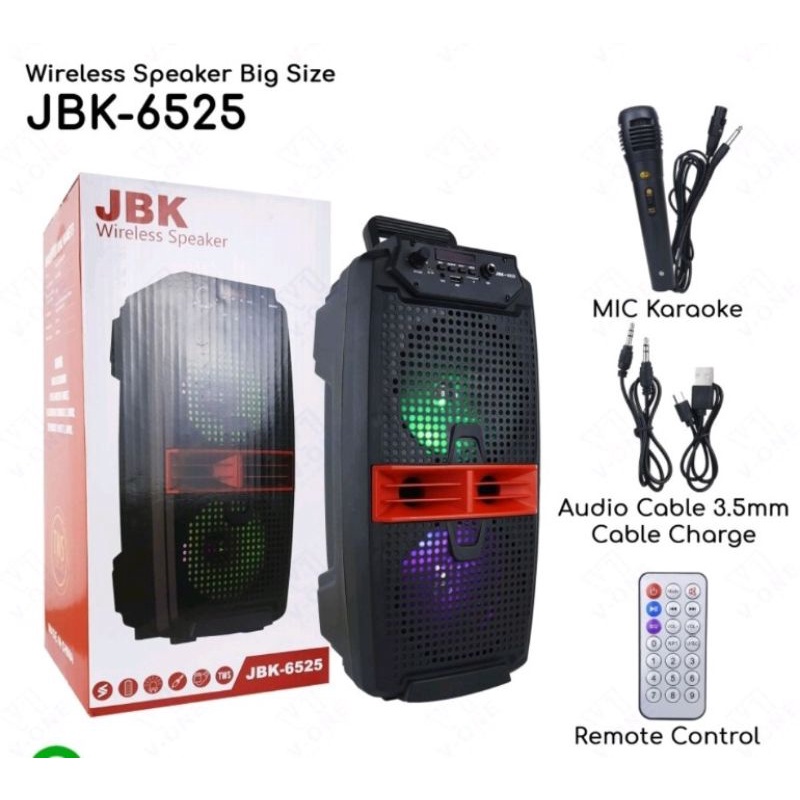 JBK-6523 JBK-6525 Speaker Bluetooth + Mic Karaoke Double Speaker
