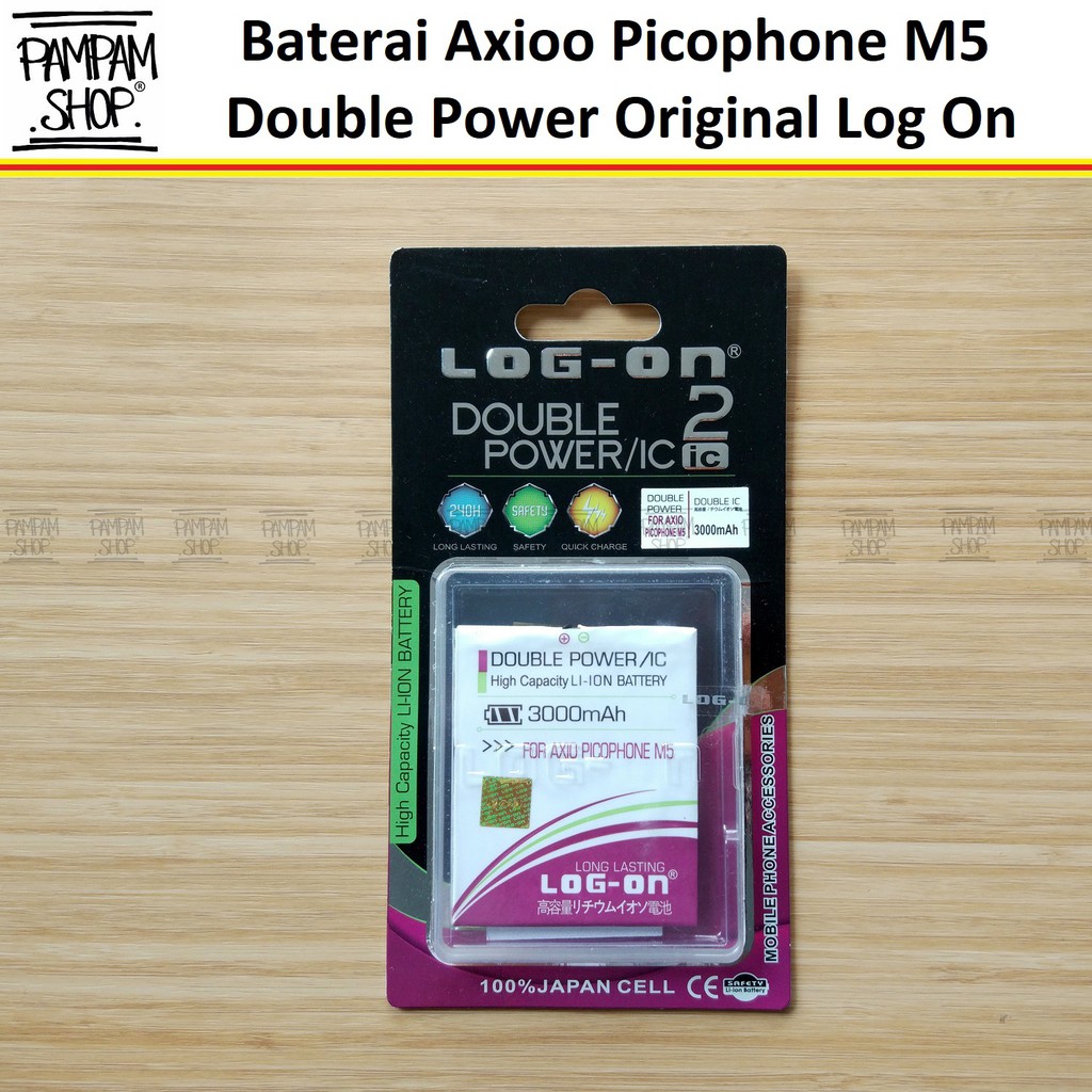 Baterai Log On Double Power Original Axioo Picophone M5 Batre Batrai Battery HP Handphone Ori LogOn