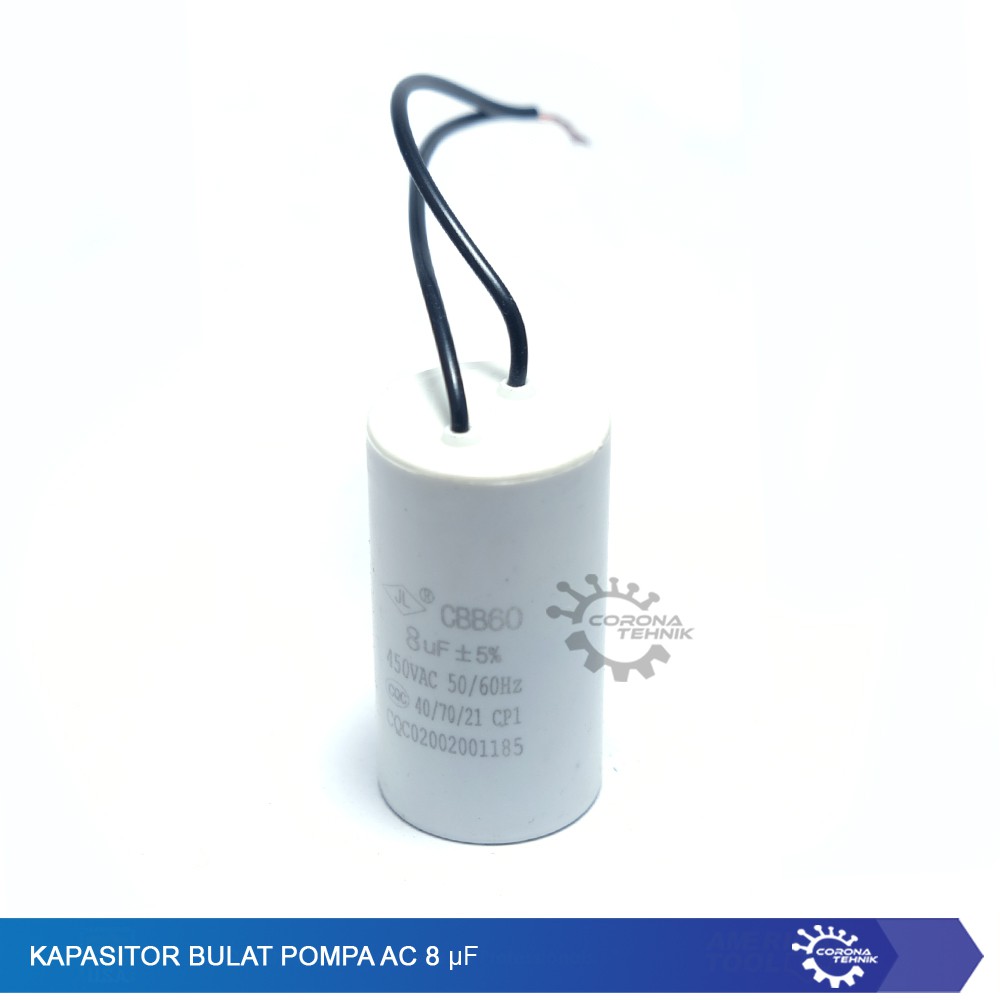 Kapasitor Bulat Pompa AC 8 µF