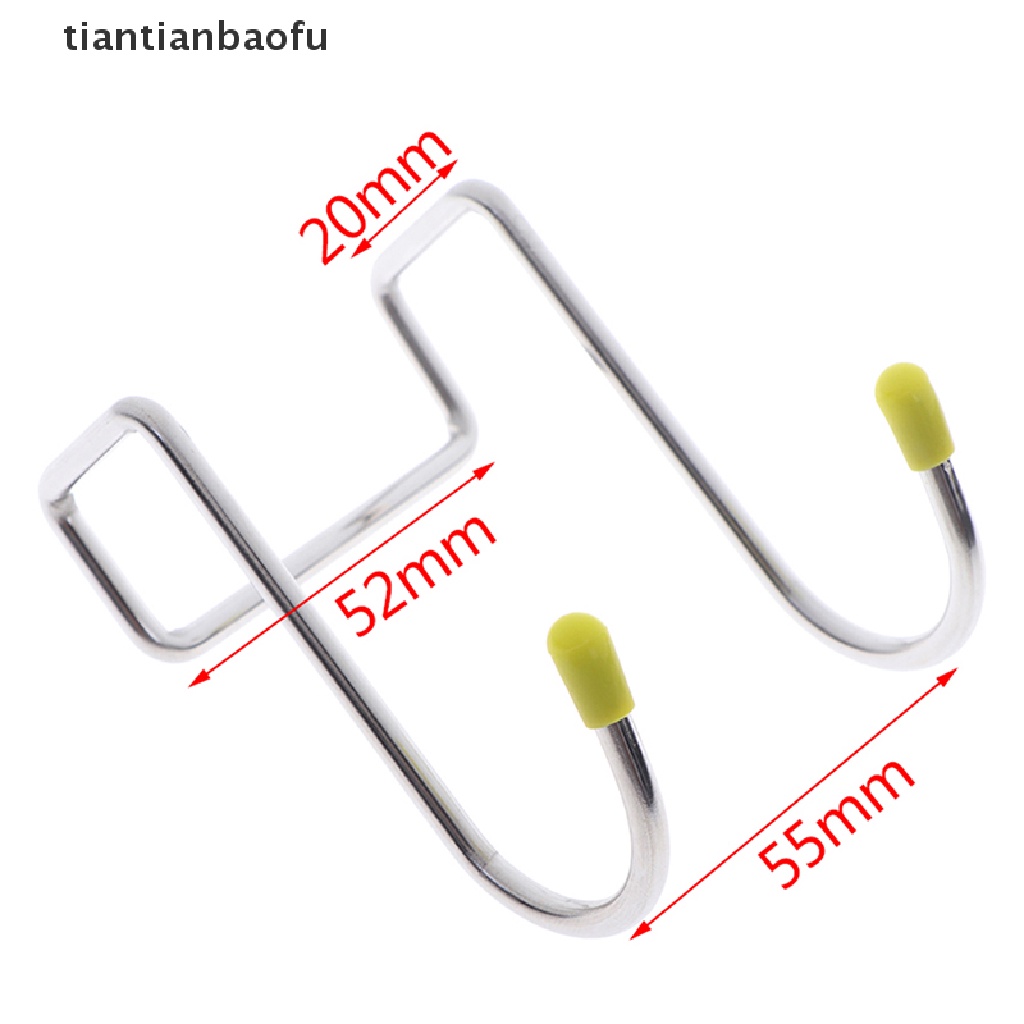 1pc Kait Dinding Penyimpanan Bentuk S Ganda Bahan Stainless Steel Untuk Kamar Mandi / Dapur