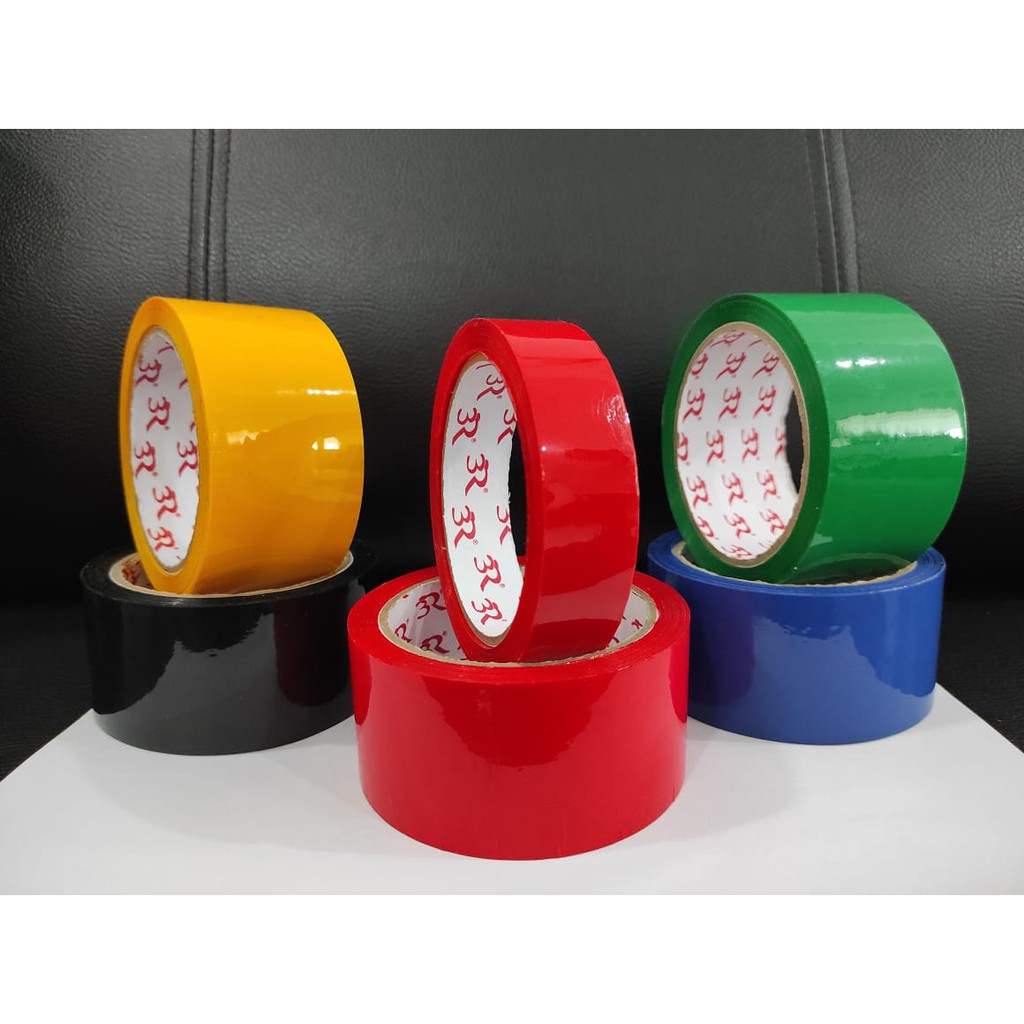 

Lakban 3R Warna (Merah, Kuning, Hijau, Biru, Hitam) 48 mm X 50 m