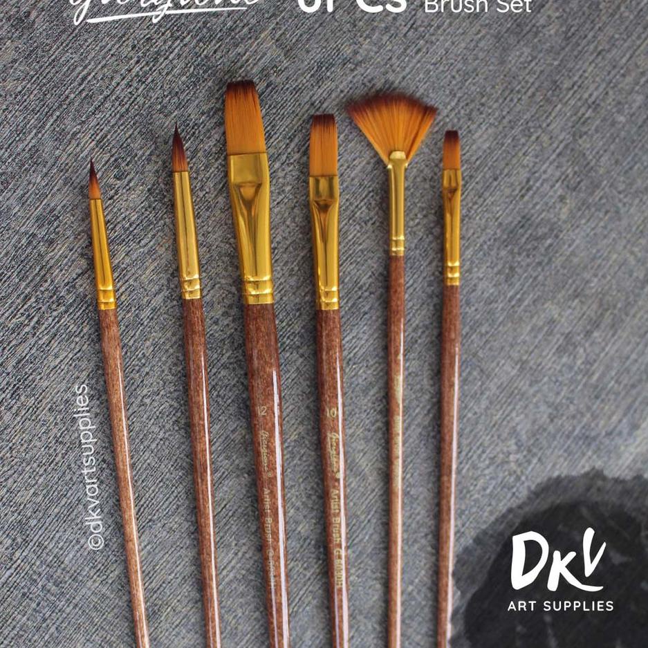 

Best - Giorgione Brush Set 6 pcs G-6030H Kuas Lukis Nylon
