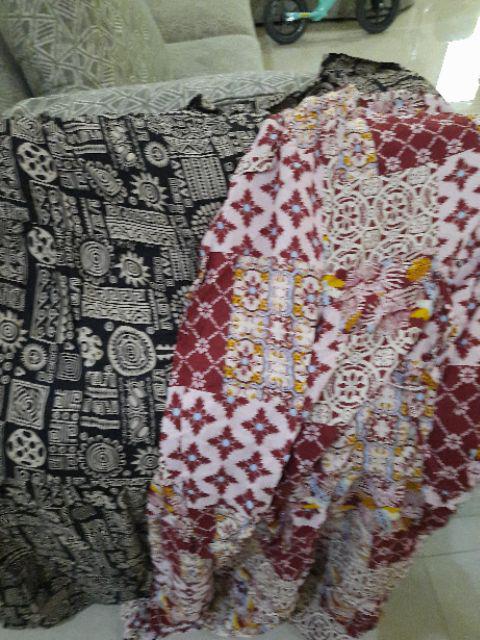 Jakartafashion - Gamis Batik Motif Etnik Serut Depan Katun Adem Tribal Edisi Lebaran Fit Xl Ld 110