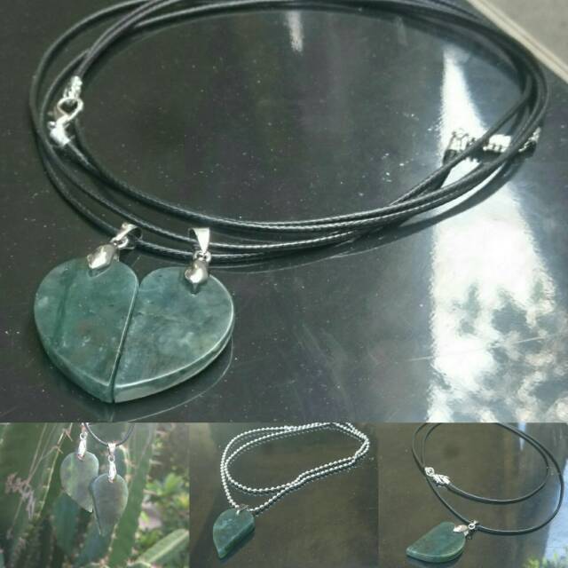 Kalung Liontin Couple Love Giok Blue Jade Aceh