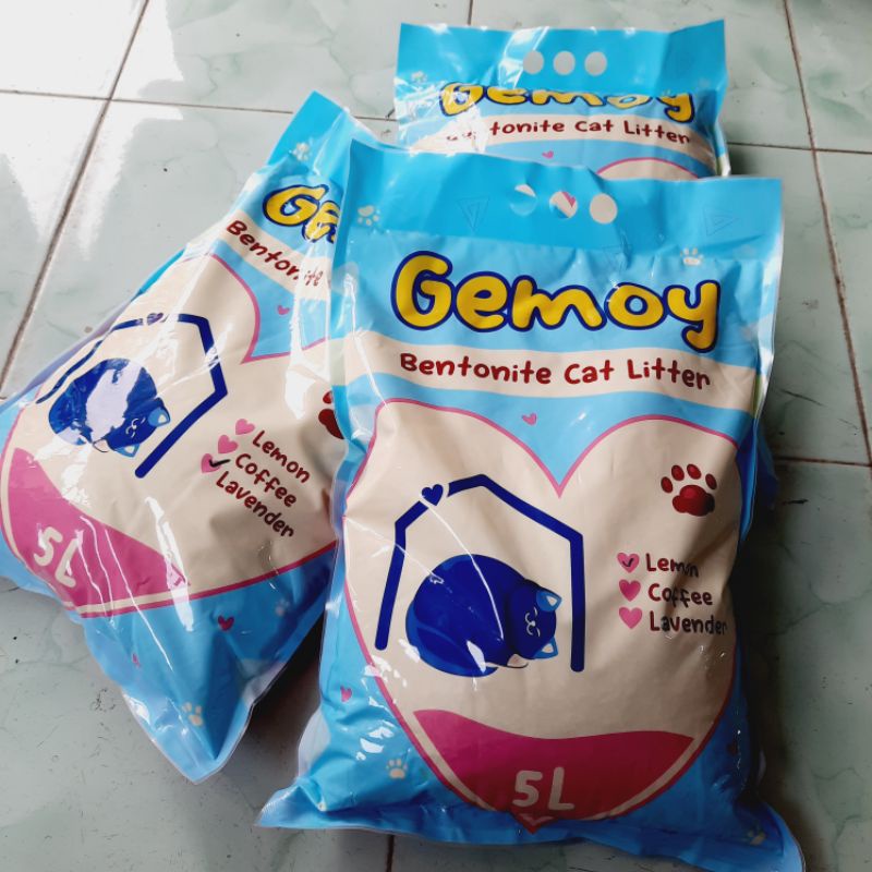 Pasir Kucing GEMOY BENTONITE Gumpal Wangi 5L
