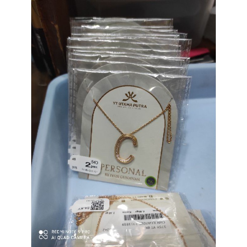 Kalung YG muda Huruf Nama Inisial Personal by YT x Igun 375