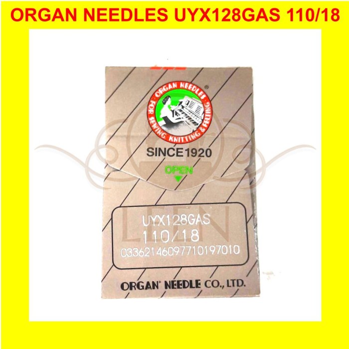 Jarum ORGAN UYx128 18 Japan Needles UY x 128 Overdeck Jahit Kam LEEN