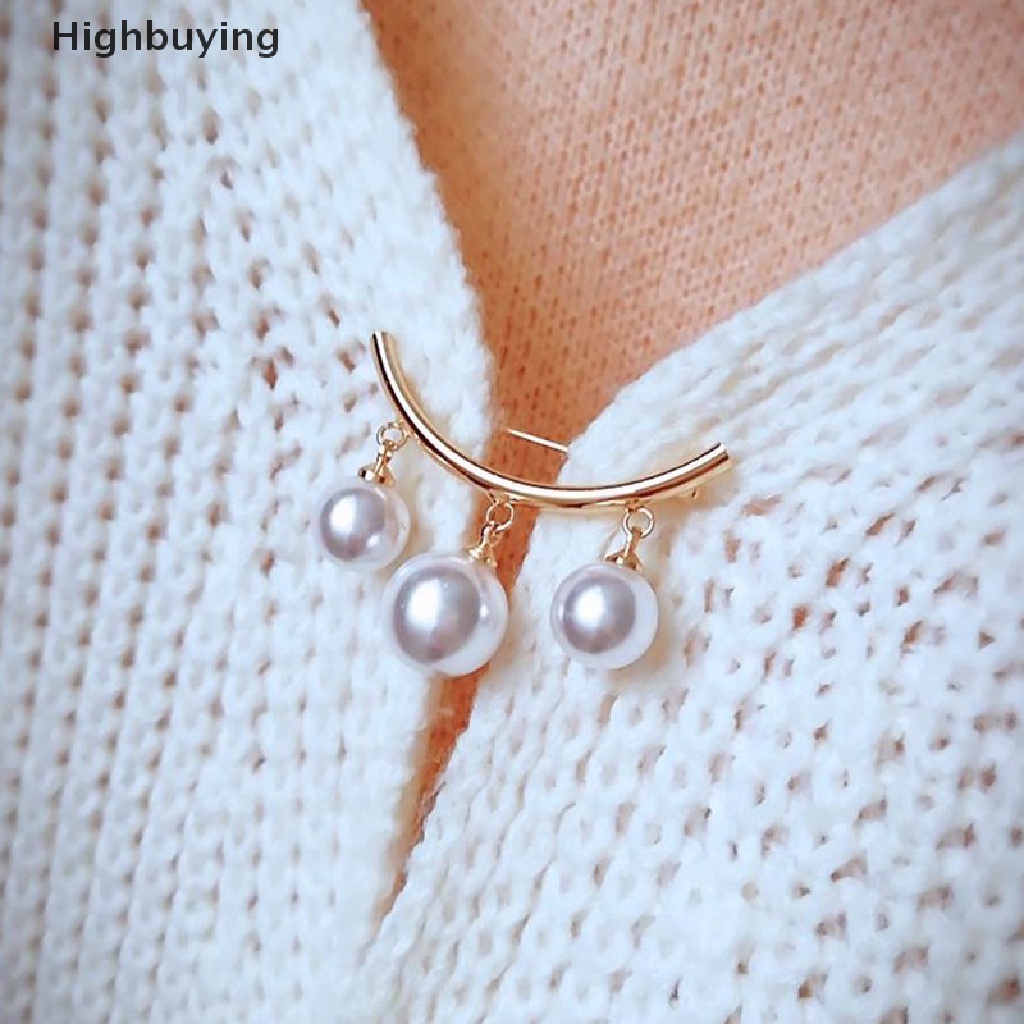 Hbid Bros Pin Klip Rantai Mutiara Untuk Aksesoris Sweatercardigan Wanita
