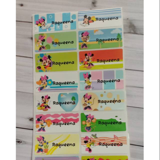 

Minnie Sweet Label nama sticker label name waterproof