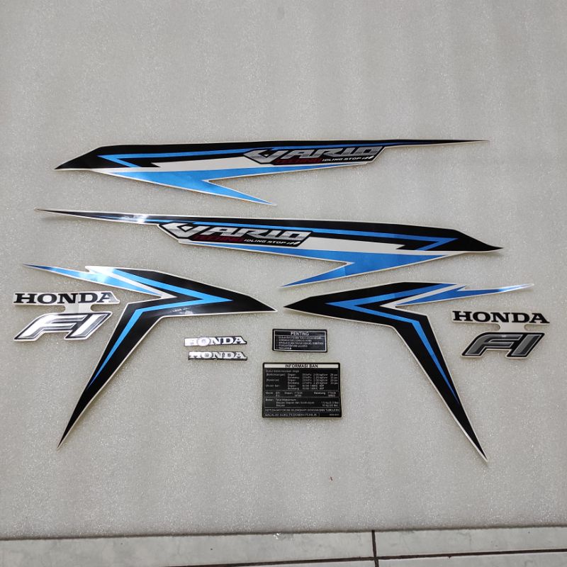 stiker stripping striping decal graphic Honda Vario 125 techno iss idling stop system putih 2016 201