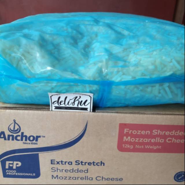 

Mozzarella parut anchor 1kg/ anchor shredded mozarella extra stretch 1kg repack