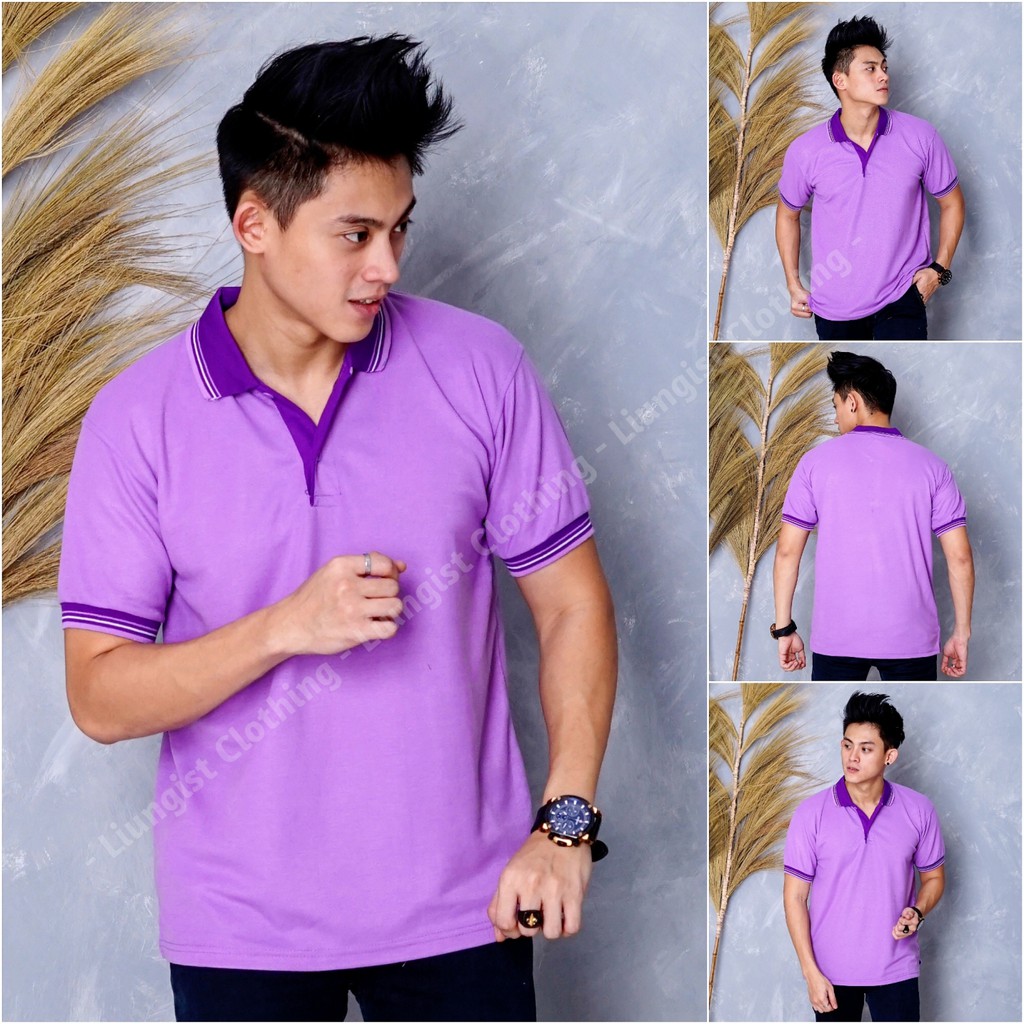 Kaos Polo Unisex Lilac Kerah Ungu Tua / Kaos Kerah / Poloshirt / Polo Shirt Pendek