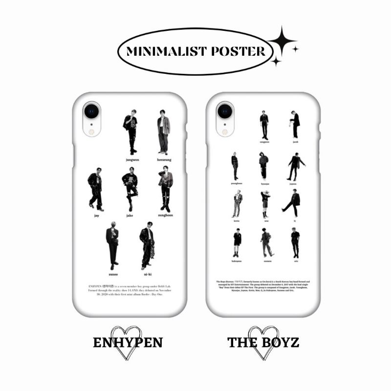 minimalist poster the boyz enhypen case phone case casing hp