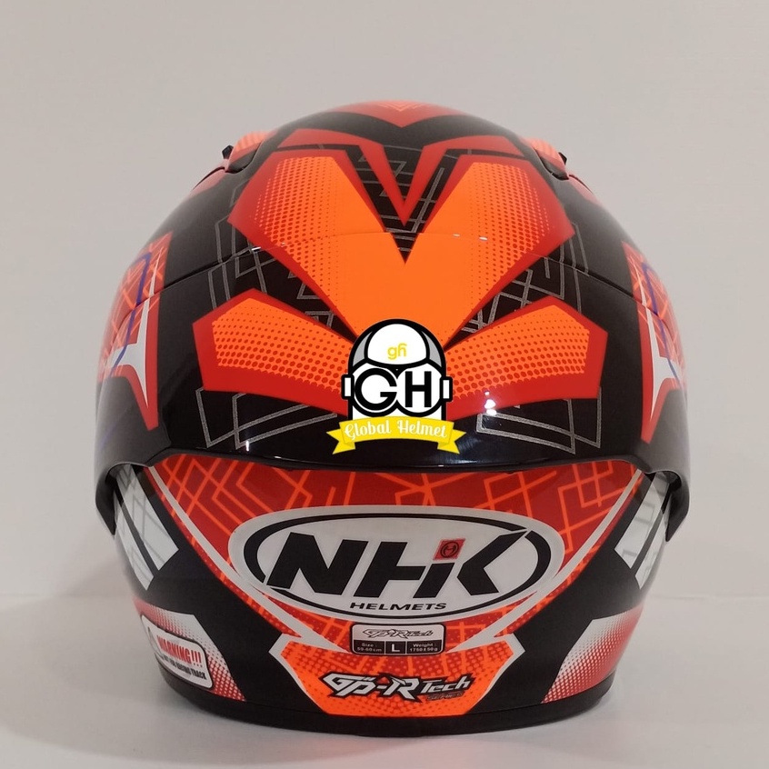 HELM NHK GP R TECH STREET R44 BLACK ORANGE GLOSSY