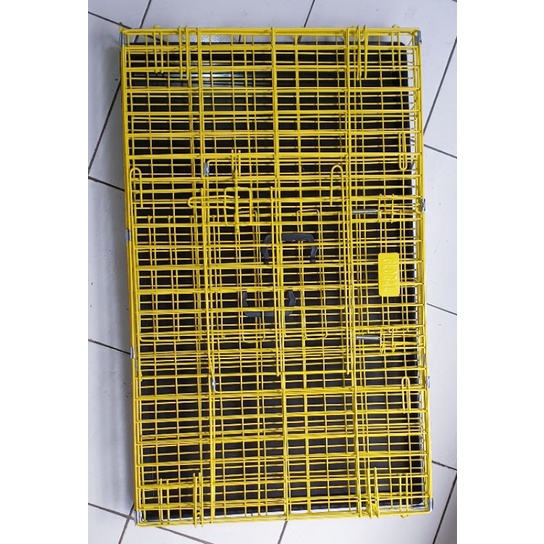 Kandang  Besi Lipat Tebal Size XL (92cm x 56cm x 66cm) Kucing / Anjing / Kelinci-KUNING