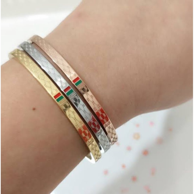 Gelang titanium 3 pcs perhiasan wanita anti luntur promo