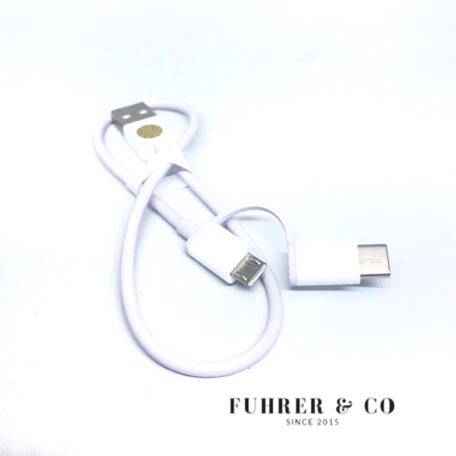 Kabel Data Powerbank Xiaomi 2 In 1 Micro Usb A dan Usb C Original 30 Cm