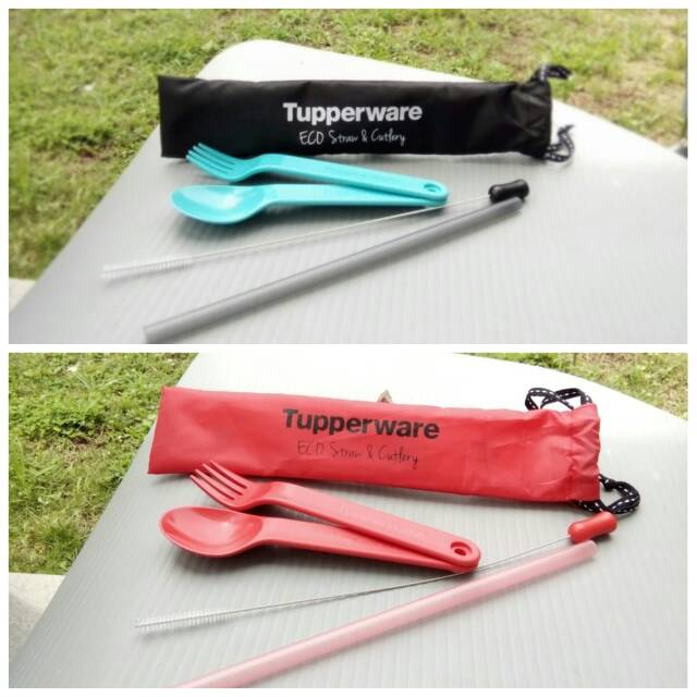 Eco straw n cutlery sendok garpu sedotan tempat sedotan dan sendok