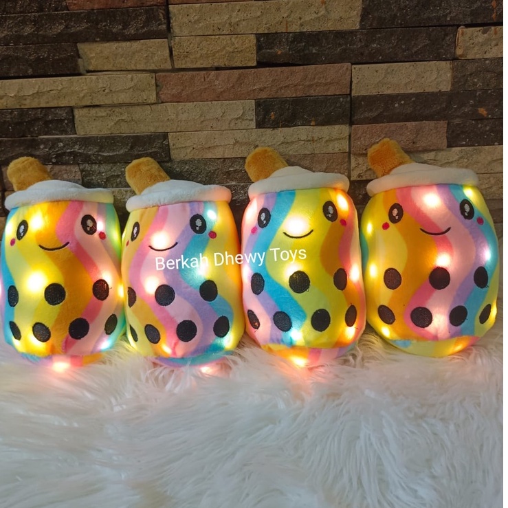 Boneka Boba Rainbow LED 23cm Gemoy Boba Rainbow Pelangi Terbaru // Boneka Boba Viral