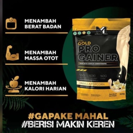 M1 Muscle First Gold Pro Mass Gainer 2 lbs 2lbs 900 gr Susu Protein Gym Bulking Penggemuk Penambah Berat Badan