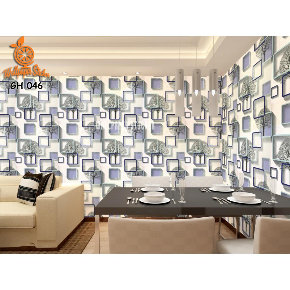 Wallpaper Dinding Ruang Tamu Wallpaper Dinding Aesthetic Wallstiker 45cm x 10meter Wallpaper Dinding 3D-GH046