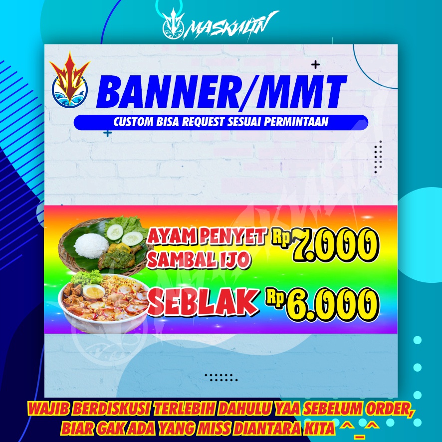 Banner MMT Spanduk Ayam Penyet Sambal Ijo dan Seblak