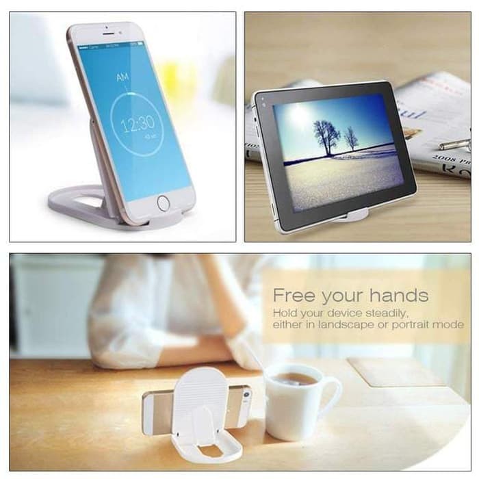 Trend-Holder Folding Stents Oval Phone Stand Docking Dudukan Penyangga Lipat Hp Standing Meja Mount