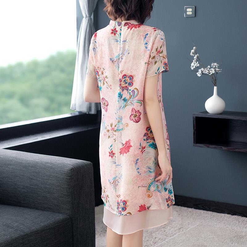 Tang short sleeved women 2022 summer new loose improved cheongsam temperament literary retro dress y