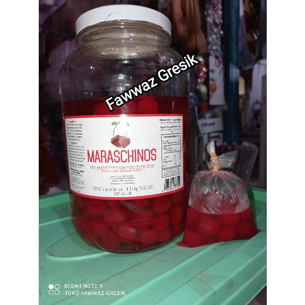 CHERRY MERAH TANGKAI ± 16 PCS dan ± 8 pcs- BUAH CERI Tangkai MERAH HIJAU 1 ONS 100gr 50 gr