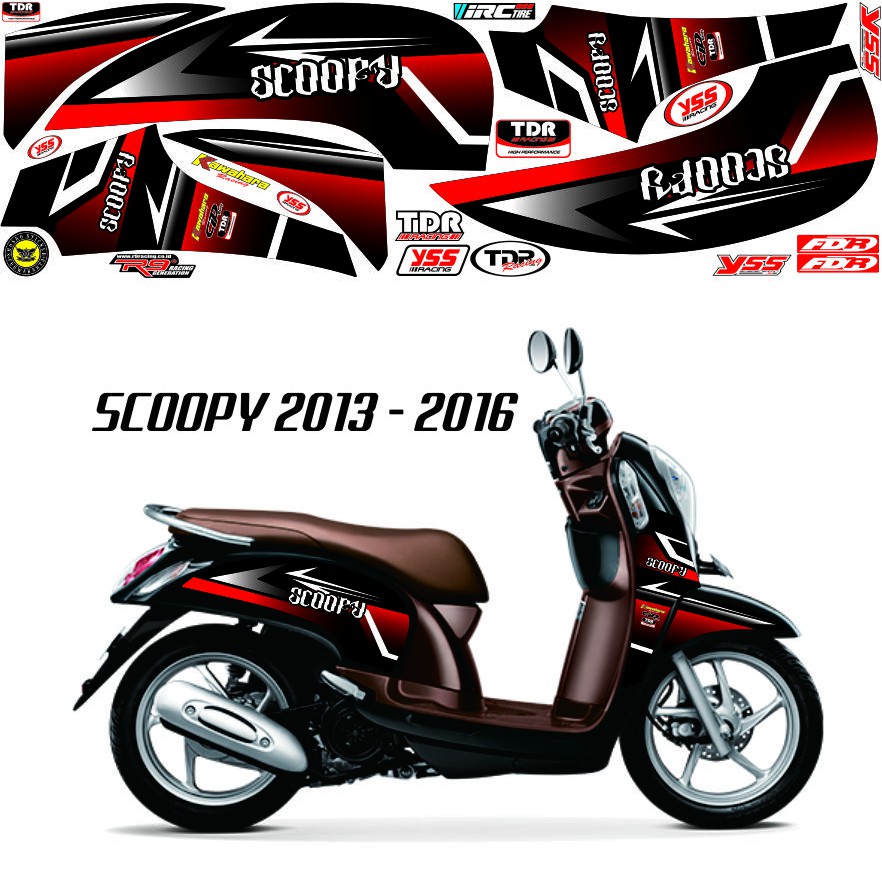 STRIPING ALL MOTOR SCOOPY FI 2013 / 2015 STICKER RACING LIS SCOOPY VARIASI STRIPING