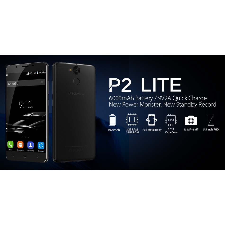 Blackview P2 Lite 5.5 Inch FHD Android 6.0 4G LTE Smartphone 3GB+32GB MT6753