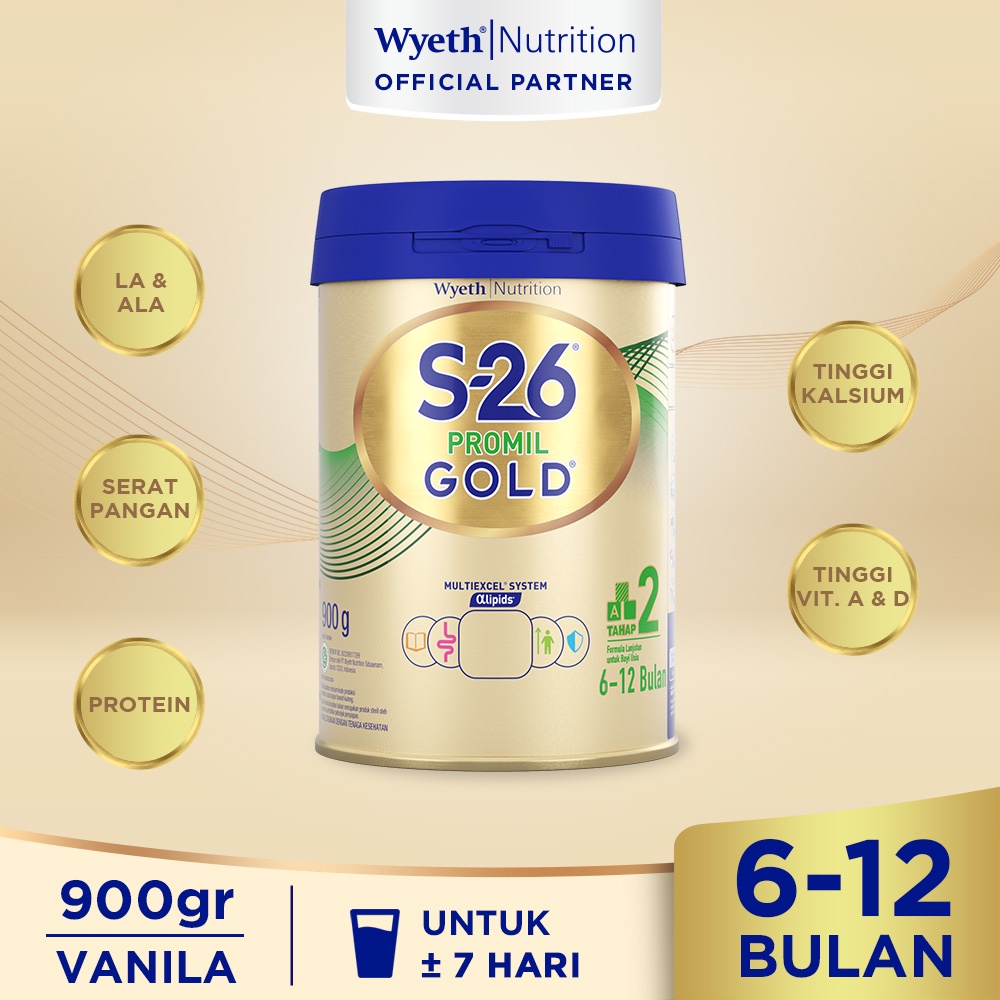 

S26 Promil Gold Tahap 2 6-12 Bulan 900 Gram / Toko Susu Lengkap Murah