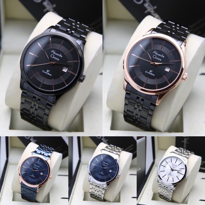 kualitas super alexandre christie ac 8348 jam pria original
