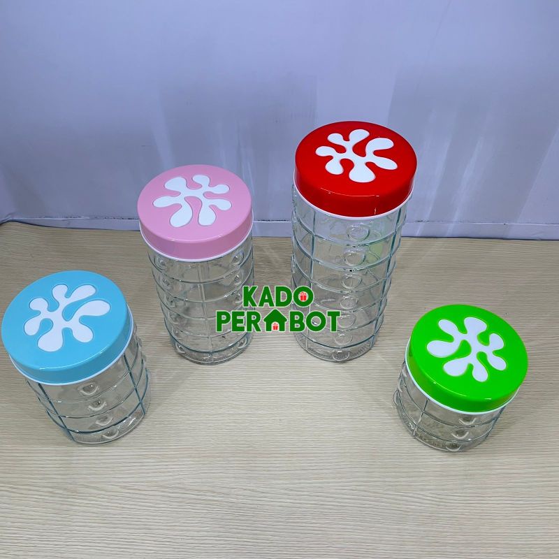 toples lebaran kaca - toples kaca cantik-toples canister set isi 4 pcs