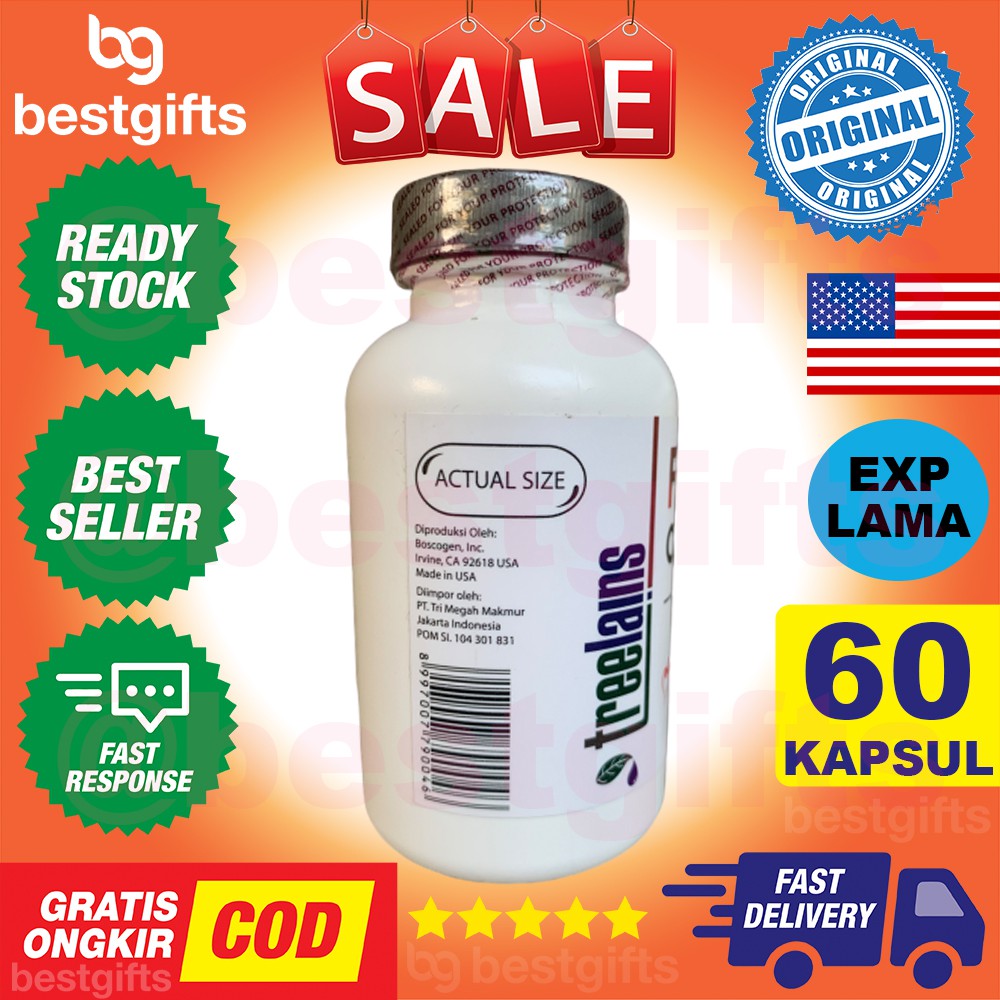 TREELAINS FISH OIL OMEGA 3 DOUBLE STRENGTH FORMULATION MINYAK IKAN MENURUNKAN KOLESTEROL 60 KAPSUL