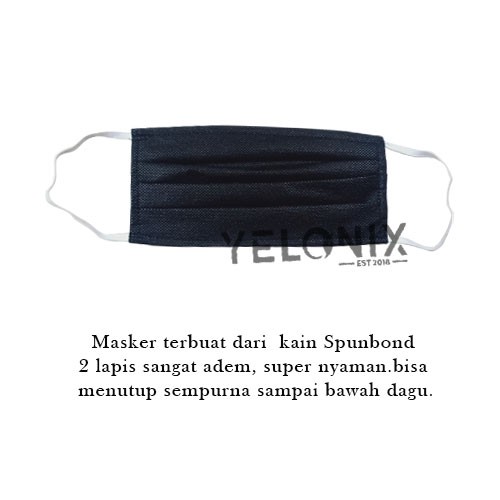 Masker Bahan Spunbond / Masker Anak dan Dewasa 2 Lapis Murah Anti Air - YELONIX