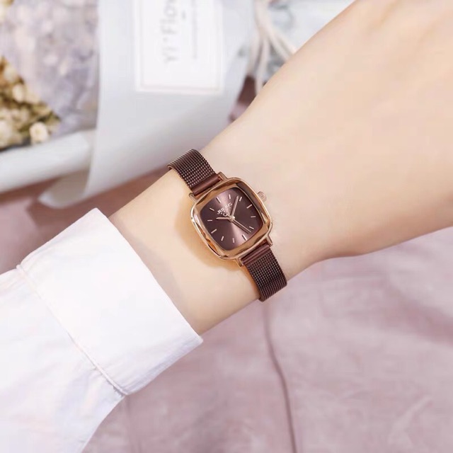 JULIUS JA-1148 Official Store Jam Tangan Rantai Square Bagsomnia Ladies Fashion Korea