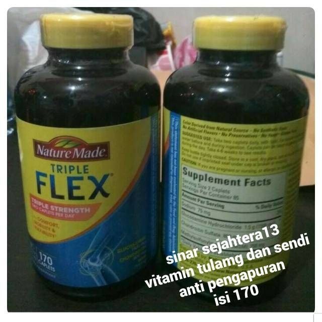 Triple flex nature made-suplemen vitamin kesehatan tulamg dan sendi -vitamin anti keropos  tulang