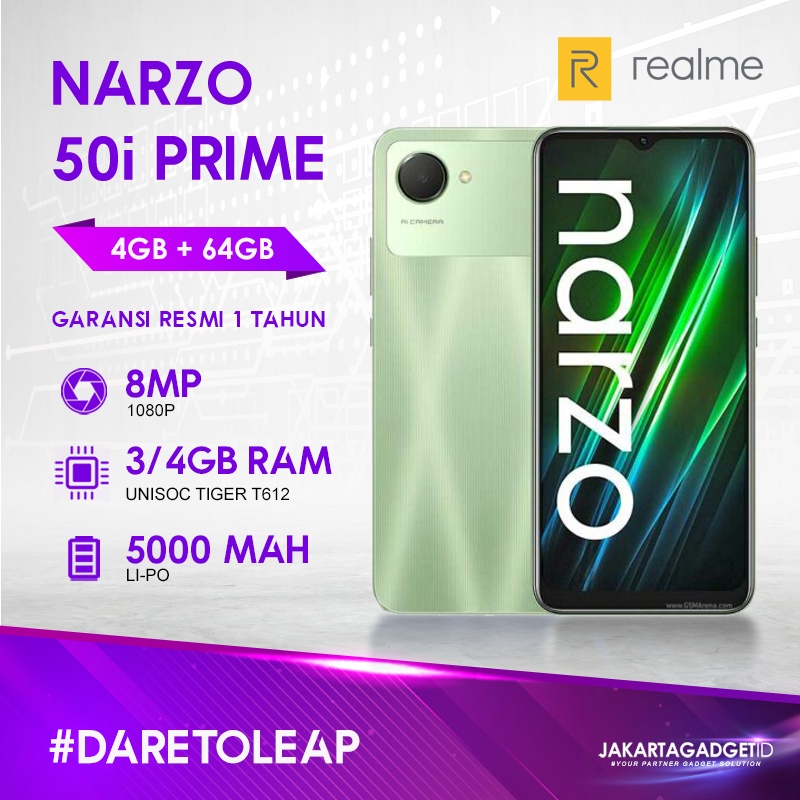 Realme Narzo 50i Prime 3GB+32GB 4GB+64GB Garansi Resmi Realme 1 Tahun