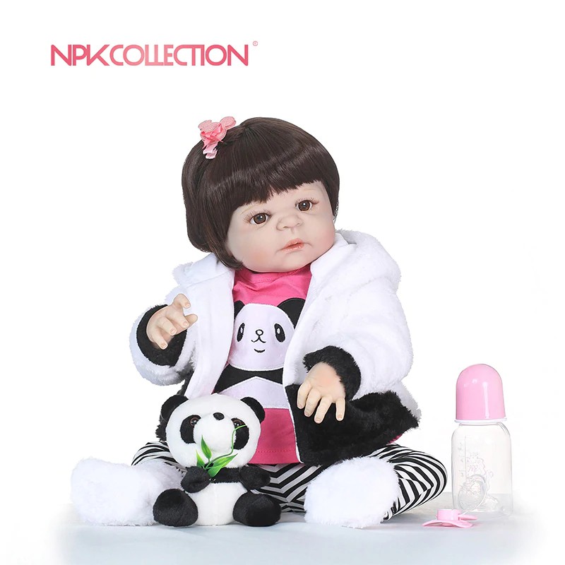 Boneka Lucu 56 CM NPK boneca reborn silicona completa de vinilo de silicona Reborn Baby Doll