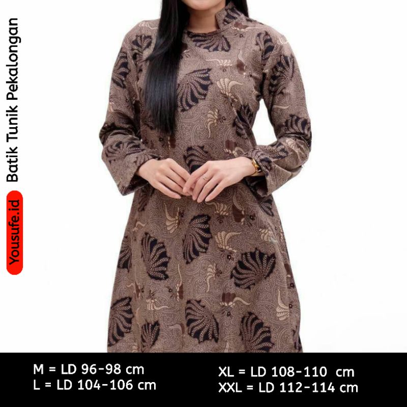 Tunik Batik Kantor/Tunik Batik Muslimah/Batik Tunik Lengan Panjang