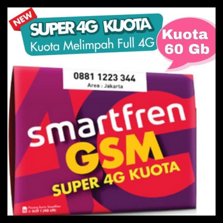 Kartu Perdana Smartfren Gsm Super 4G Kuota 60Gb Kode 1379